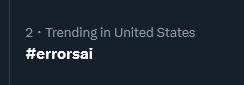 DexterMorg45957's tweet image. the newest twitter bug is happening again and now it's trending 

#2 on trending is #errorsai

It's a completely broken thread, it's #2 on trending yet it only has 2 single posts 

x.com/search?q=%23er…

x.com/explore/tabs/t…