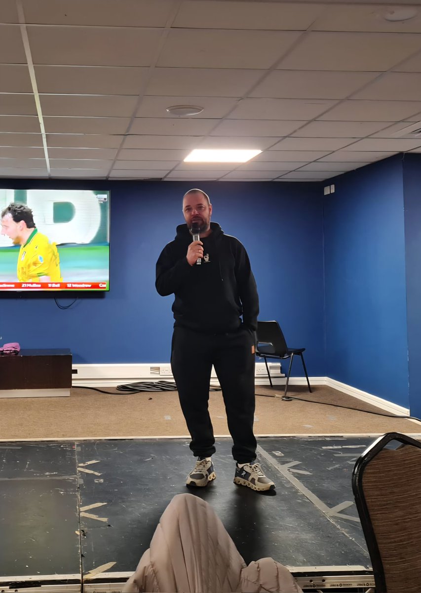 WiganAthSC's tweet photo. Was great to listen to facilitators from the Wigan branches of @andysmanclubuk talking about how the charity has helped them personally and encouraging any of our fans that are struggling that it's #okaytotalk https://t.co/8Lyn235Uqx