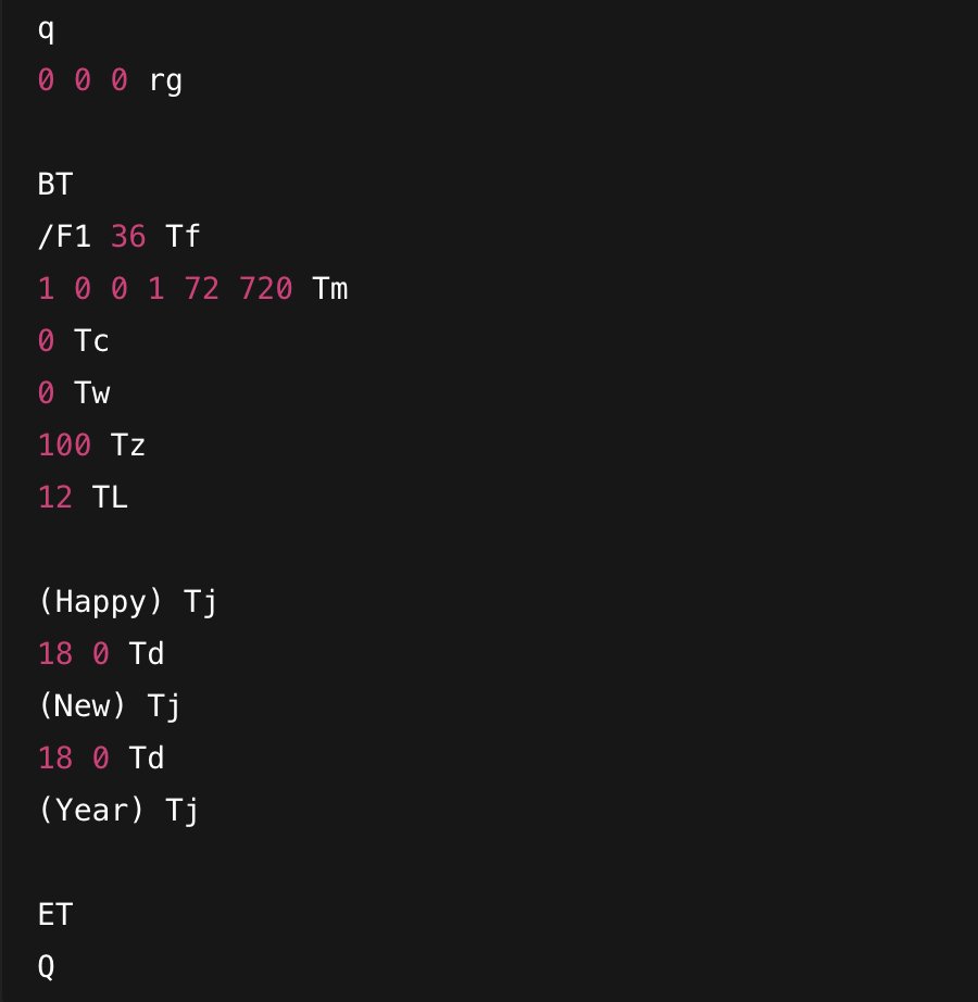 PDF's way of saying "Happy New Year"