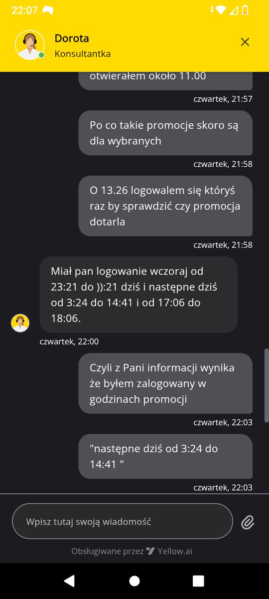 Admin <a href="/eFortunapl/">eFortuna.pl</a>  - co to za machlojki z dzisiejszym freebetem za logowanie od 10.00-12.00 ?
Według waszego konsultanta przedział tych godzin nie mieści się od 3.24 do 14.41😱😱😱
Pierwszy dzień roku a już mnie dym.... 😏 <a href="/SuperbetPL/">Superbet</a> <a href="/nazielono/">Justine</a>