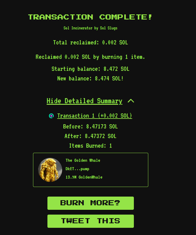 cookerizy's tweet photo. $4,000 bought back and burned, OUT OF POCKET.

All for the goldenwhale. https://t.co/B0ku8fSTMK