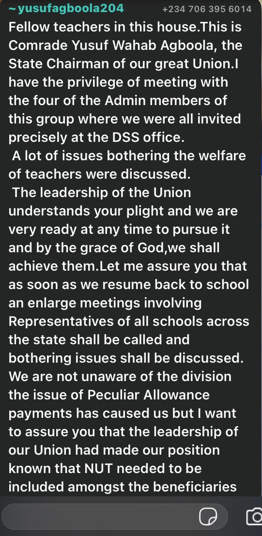 IyeruOmo's tweet photo. Frame 1: Kwara NUT disown it’s member in public because they protest due to poor representation of the union

Frame 2&amp;3: Kwara NUT recognizes it’s aggrieved member in the corner of whatsapp to sabotage the Jan 2 protest on poor representation 
@kwarateachers @Kwara_Teachers https://t.co/FxXSjIT8dp