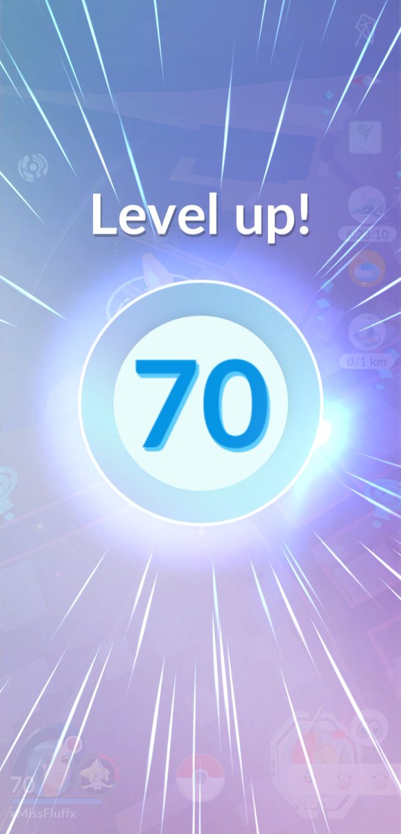 xMiss_Fluffx's tweet image. I can't not begin to explain how long it took to get from level 69 to level 70 but I'm SO glad it's over.  And bonus I had no idea that a master ball was one of the rewards! #LevelUp #PokemonGO #level70 #masterball