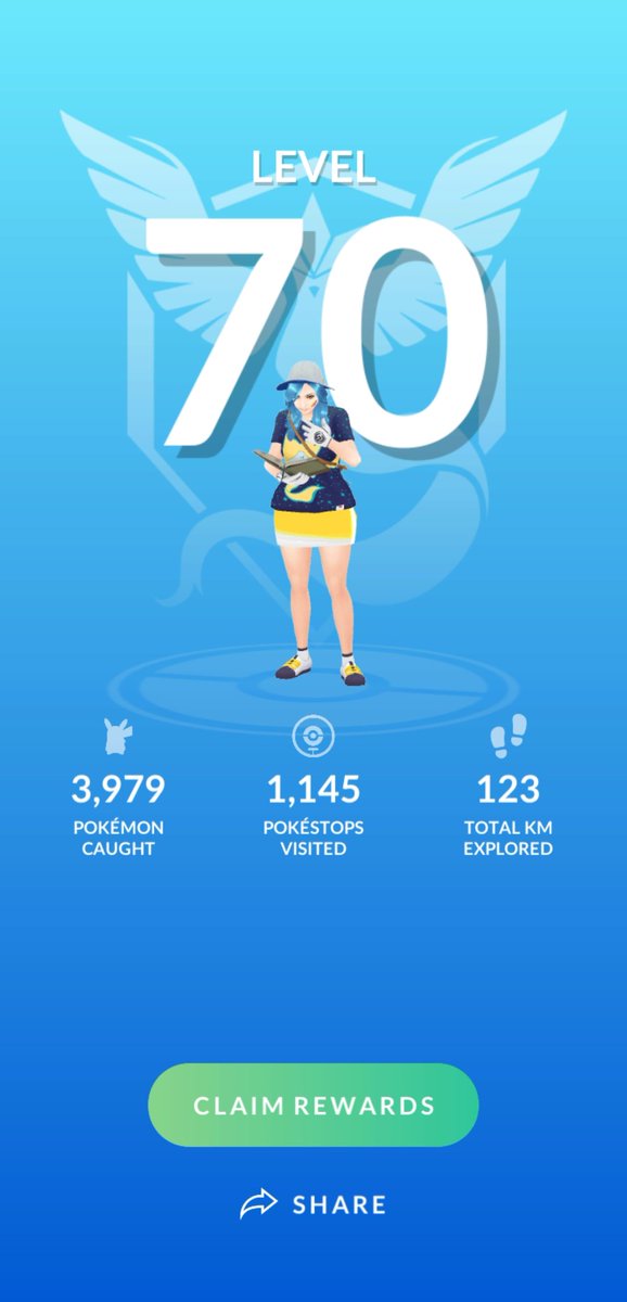 xMiss_Fluffx's tweet image. I can't not begin to explain how long it took to get from level 69 to level 70 but I'm SO glad it's over.  And bonus I had no idea that a master ball was one of the rewards! #LevelUp #PokemonGO #level70 #masterball