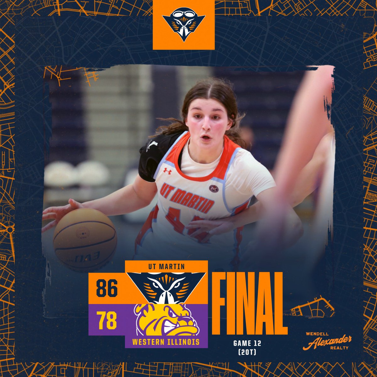 What. A. Game.

2 Overtimes
33 Ties/Lead Changes
2 Skyhawks w/ 20+ points

The <a href="/UTMartinWBB/">UT Martin Women’s Basketball</a> team handed Western Illinois its first OVC loss of the season in a double OT thriller Thursday.

🏀: Middleton - 25 pts, 9 rebs, 9-9 FT
🏀: McCarn - 20 pts, 7 rebs.
🏀: Thompson - 12 pts,