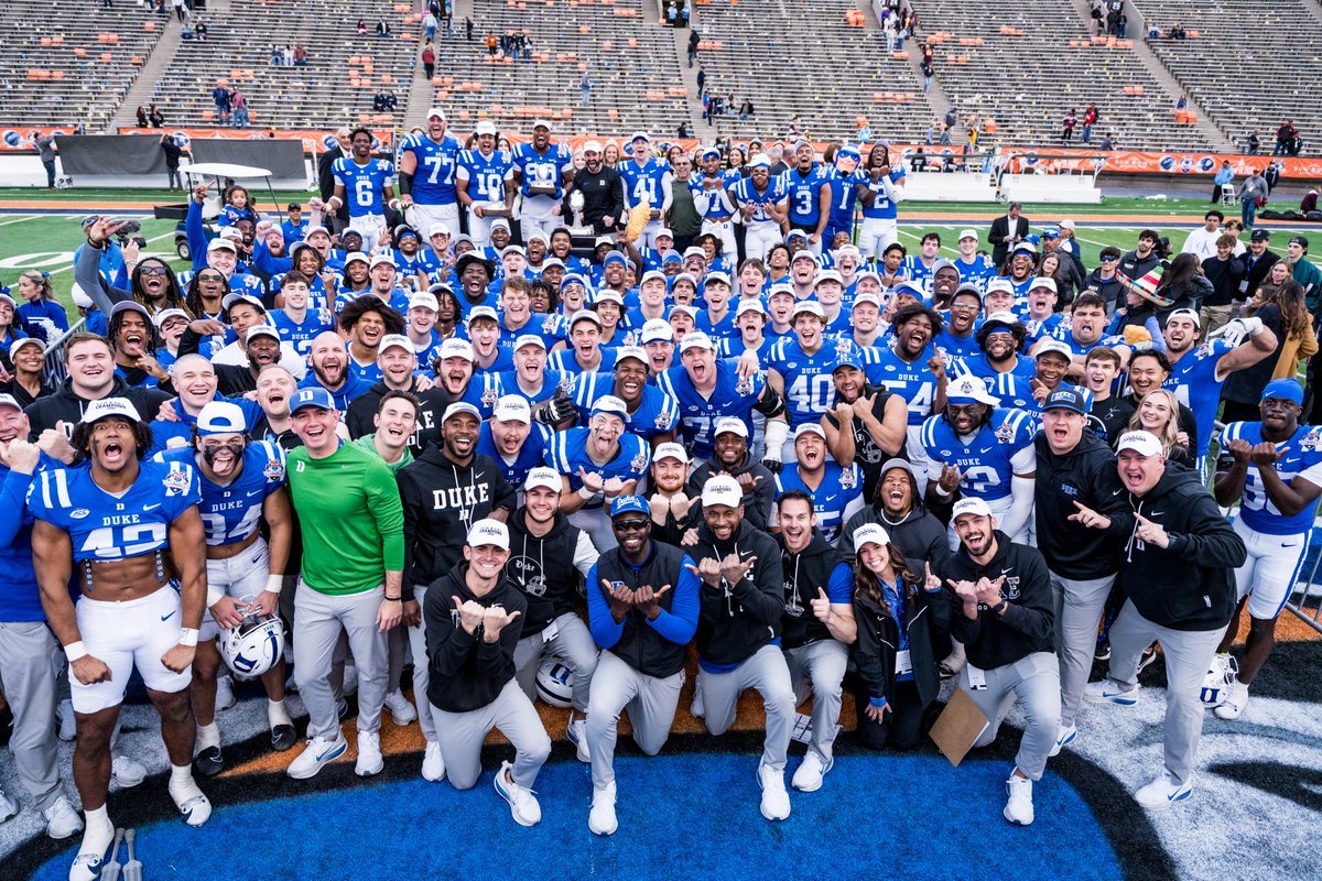 DukeFOOTBALL's tweet image. What an end to the year! In our last four games, we...

🔔 Retained the Victory Bell
🏆 Won the State
🏆 Won the ACC Championship
☀️ Sun Bowl Champs