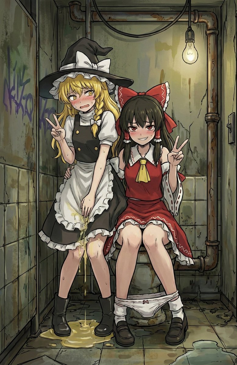 連れションする霊夢と魔理沙。
早いもの勝ちだったらしい。 