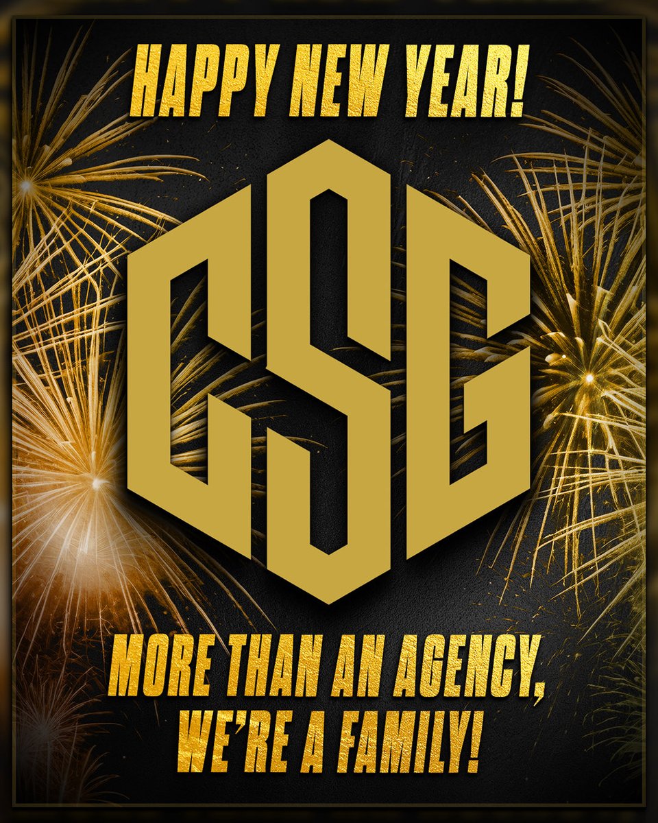 ✨New year, new goals, same commitment to excellence. Happy 2026 from the CSG Family! 
.
.
.
#CSGFamily #CSGFam #SportsAgency #MoreThanAnAgency