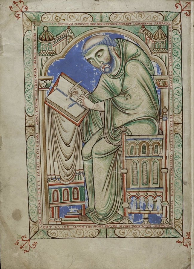 red_loeb's tweet image. Time to reflect and to write

Cambridge Trinity College, R.17.1; The Edwine Psalter; 12th century; (cir. 1150 CE); Christ Church, Canterbury; f.283v @TrinCollLibCam