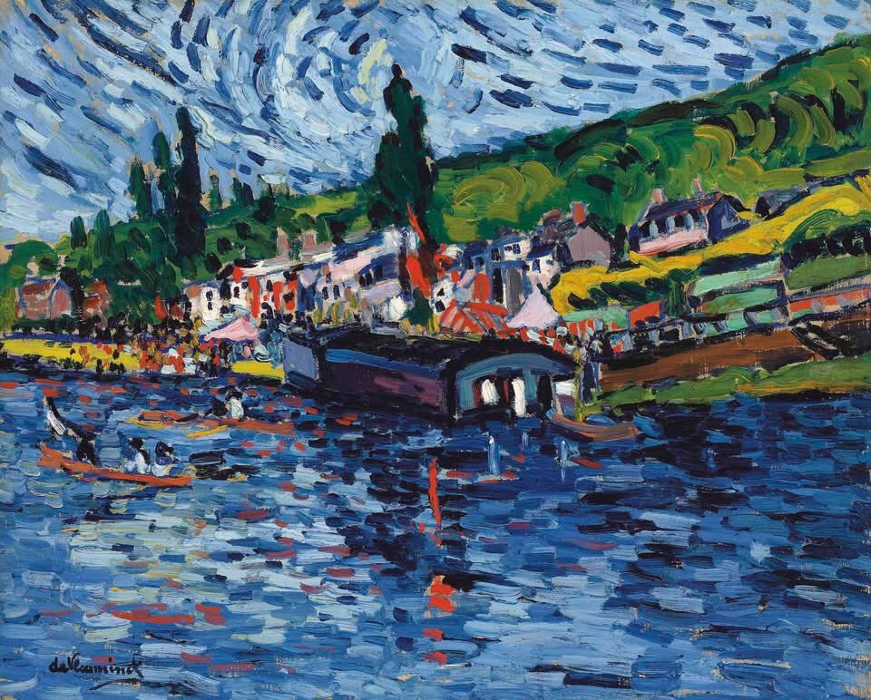 olgatuleninova's tweet photo. Maurice de Vlaminck

(French, 1876–1958), Les régates à Bougival, oil on canvas, 60.5 x 73.5 cm. Painted in 1905. https://t.co/oAfYLbVUpd