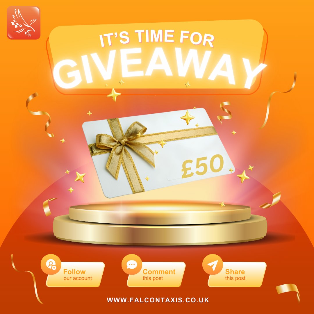 FalconTaxis247's tweet image. WIN A £50 GIFT VOUCHER!
Fancy a little shopping spree? Here’s how you can win:
1) LIKE &amp;amp; SHARE this post   
2) Comment WHERE you’d spend your voucher
3) FOLLOW FALCON247 socials
Winner announced at the end of each month.
Download our app: onelink.to/falcon247
#Falcon247 #Win