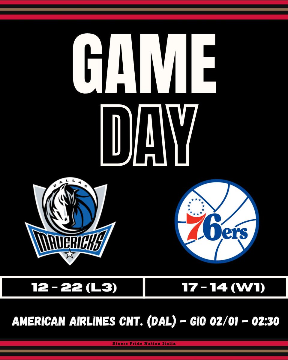 🔥🔥🔥G A M E D A Y🔥🔥🔥
Stanotte nuova tappa del road trip a Ovest. A Dallas ci attendono i Mavs del super rookie Flagg. Vedremo se anche questa sarà una motivazione extra per il nostro Valdez, reduce da una grande prestazione con annesso game shot.
(cover by: <a href="/DaViDeAnToNiOLi/">DaVe</a>)