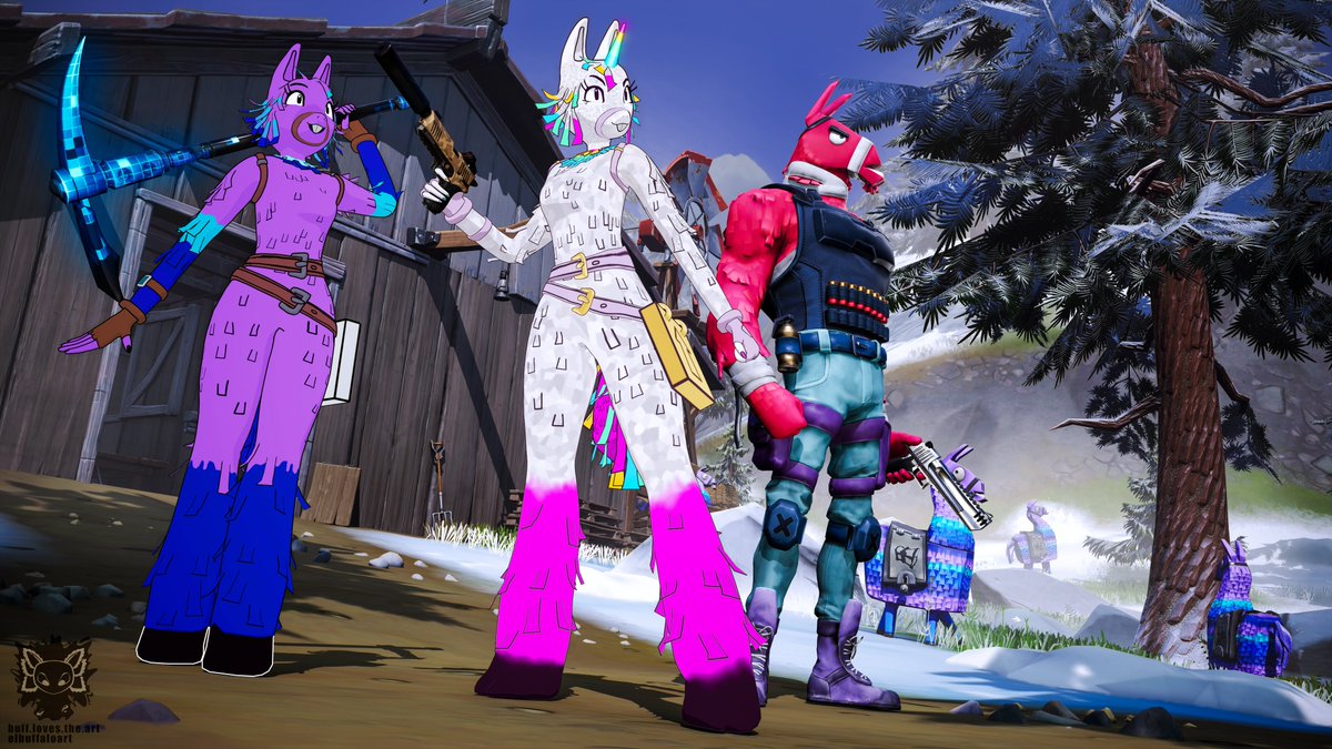 elbuffaloart's tweet image. Big heart, no loot-
Laughy Llama &amp;amp; Courtneigh by: @qwoven 

#Fortnite #FortniteArt