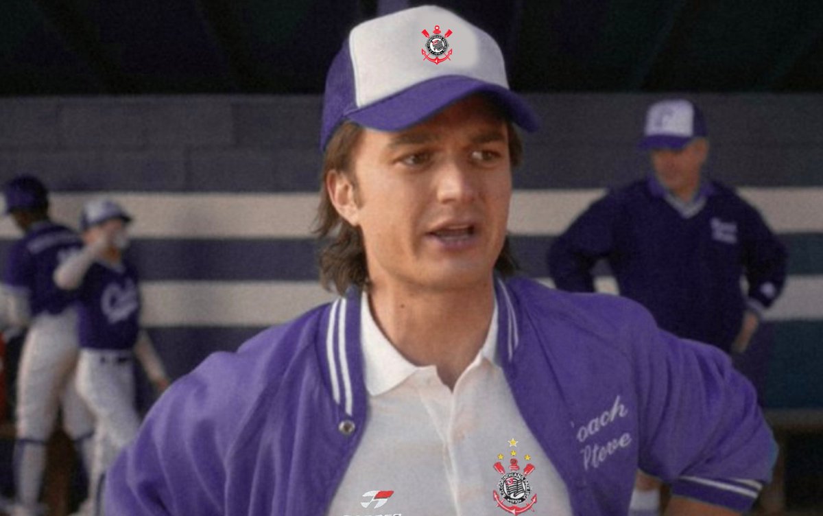 CultWolverine's tweet image. Só eu achei muito foda q o Steve virou assistente técnico do Corinthians no final de Stranger Things?