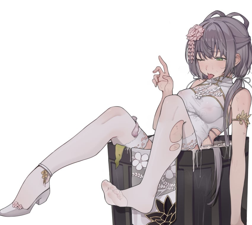 "Hap-happy new year honey..."

Said Saki to the stranger infront of her after waking up inside a trash can with gallons of cum and used condoms from people she don't remember.
I guess she had a wonderful night and let's hope she didn't got filled the first day of the year. ~🤍
