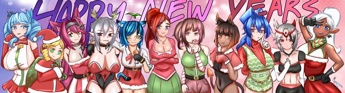 Happy New Year's illustration :)

Decided to draw oomf's OCs for this - had fun thinking about their clothes~ hope yall like it <3