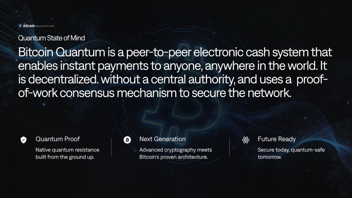 btc_quantum's tweet image. Bitcoin was built for a pre-quantum world.

The next era requires a post-quantum upgrade.

Testnet begins on January 5.