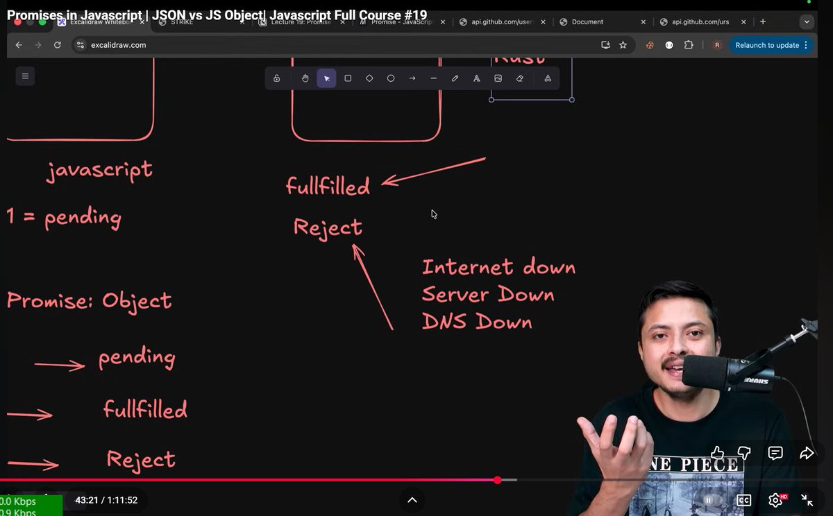 pranshupal544's tweet image. ✅ Day 30 of my Web Dev journey (Project Defence – Coder Army) done!
Learned about Promises in JavaScript ⚡
• Promise
• States: Pending → Fulfilled / Rejected (then Settled)
• Difference between JSON and JS Object
#JavaScript #Promises #AsyncJS #LearningJourney #CoderArmy