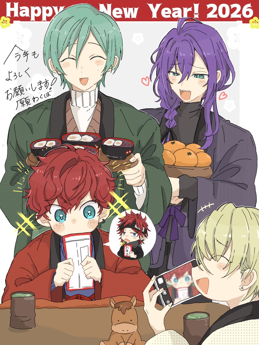 ⛩️今年もよろしくお願い致します！🌟

描き初めはアルカロイドの皆さんで🎍
