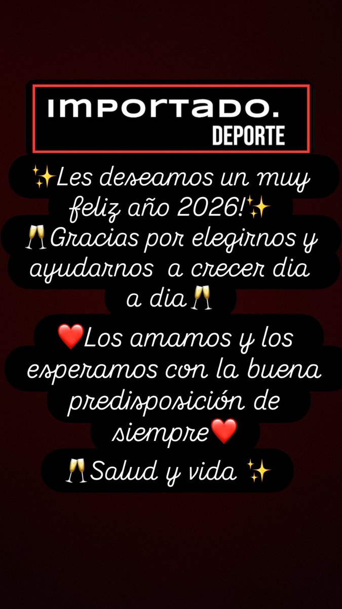 francofrech's tweet photo. Feliz año 2026 ✨🥂 https://t.co/AJpdgpwEWf