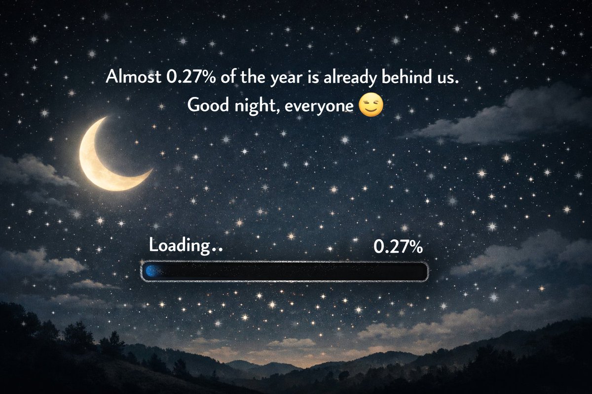 Aravinth__Kumar's tweet photo. Almost 0.27% of the year is already behind us. Good night, everyone 😪 https://t.co/kxze0gLPlV
