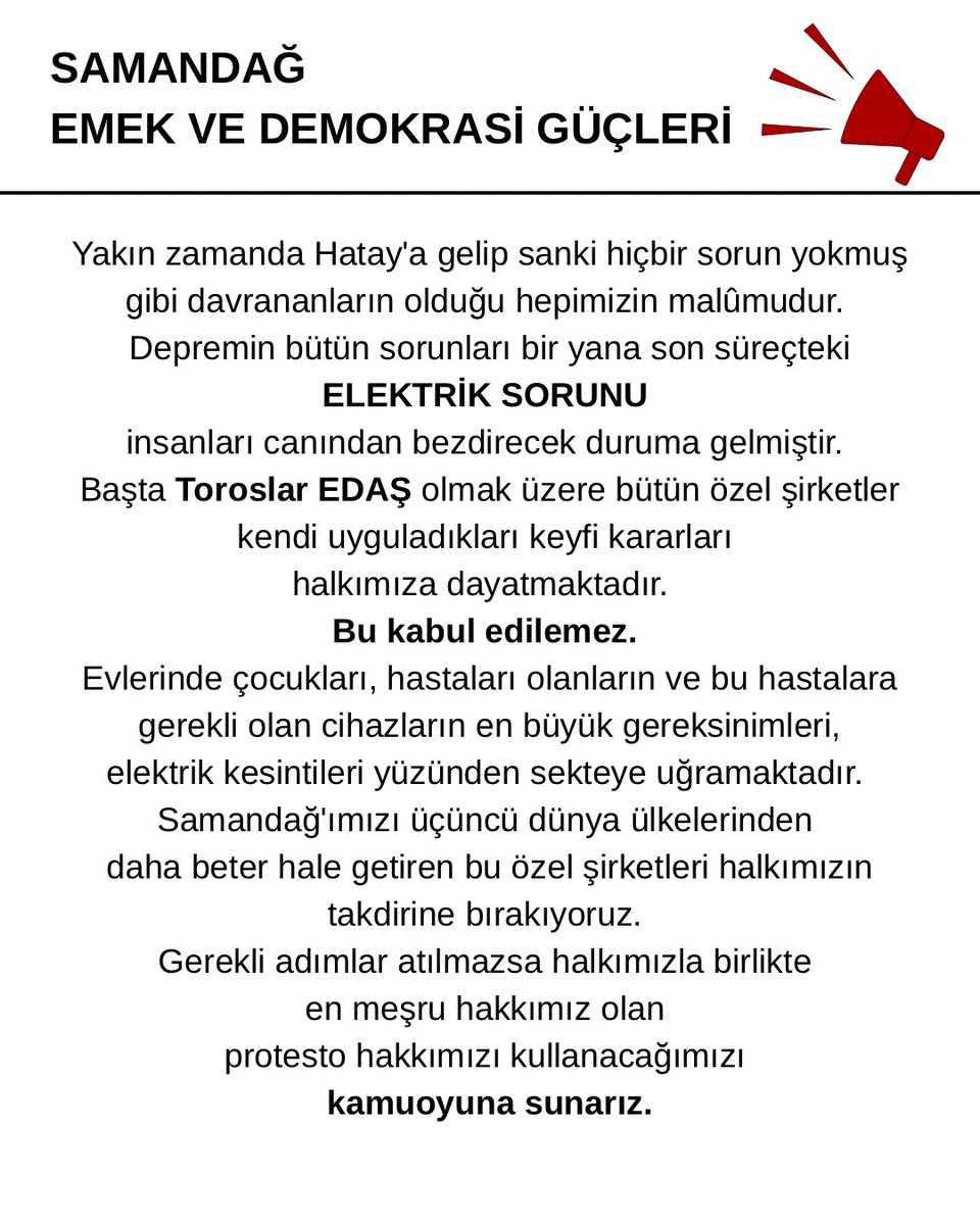 Türkiye İşçi Partisi - Hatay tweet media