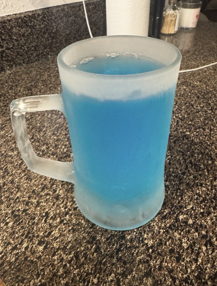 This blue pow is gonna erase my hangover