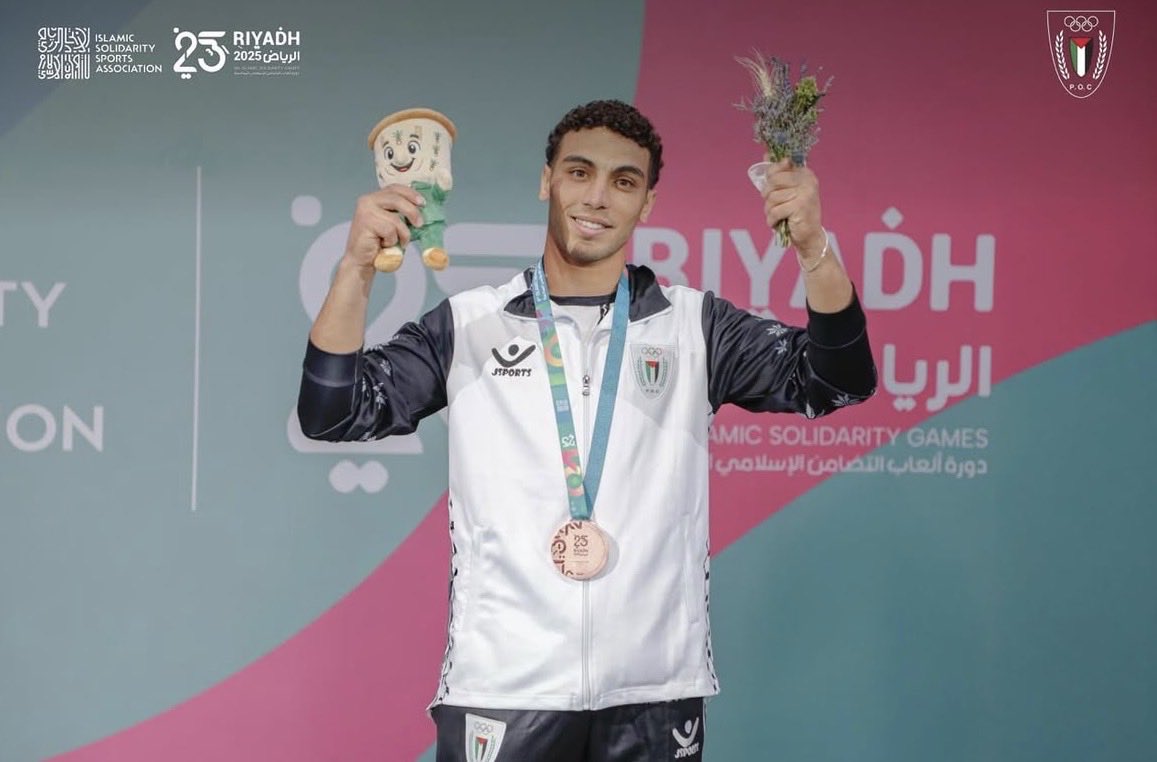 PalAchievements's tweet photo. ١٩ - فوز كل من اللاعب امير العلمة ، واللاعبة نورا ابو ناب ، و فاليري ترزي و دانيا عبيد و لينا عريقات بميداليات ملونة في دورة العاب التضامن الاسلامي لعام ٢٠٢٥ المقامة في السعودية https://t.co/rlZq81bT0F
