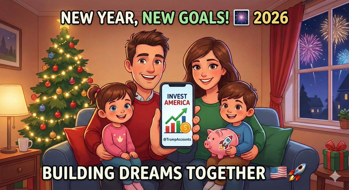 MichaelDell's tweet photo. New years are about setting new goals. 🎆 In 2026, we want to help 25 million American children and families progress toward theirs. That's why we hope every parent and caregiver whose child is eligible for our gift will take the first step by signing up for @InvestAmerica24 | @TrumpAccounts. Even small contributions could improve a child’s future by growing in value while building good habits, financial confidence, and a foundation to support their dreams. 🇺🇸🚀
Read more: https://t.co/Y7hkdv5nx0