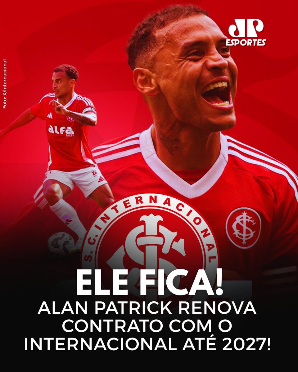 JovemPanEsporte's tweet photo. RENOVOU! 🔴 Jogador com mais grandes chances criadas no Brasileirão 2025, Alan Patrick permanece no Colorado até dezembro de 2027!
#Internacional #AlanPatrick #Futebol https://t.co/A8Okx0sd4e