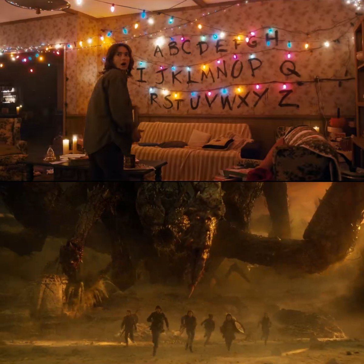 SeverusChud's tweet image. How did Stranger Things go from flickering lights on a wall to fighting a Kaiju God like entity?