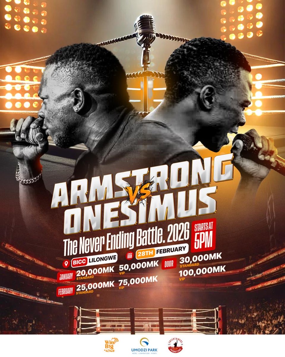 OnesimusMuzik's tweet photo. Armstrong Vs Onesimus, 
Who’s your Goat 🐐?

Let’s meet at BICC on the 28th of February 🙌🏾 https://t.co/xJtVlJsxGu