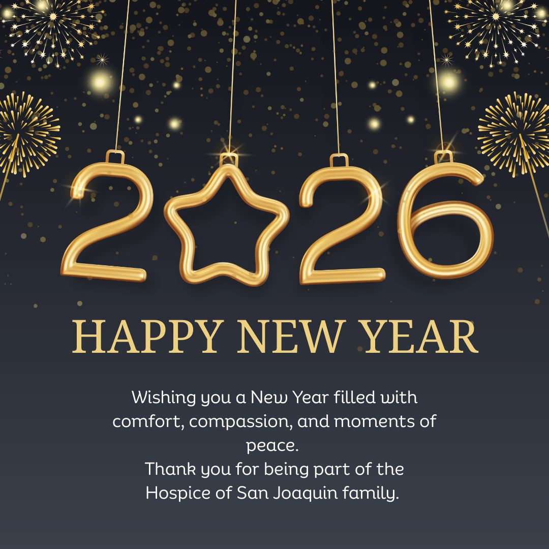 Happy New Year from all of us here at Hospice of San Joaquin! 🎇🦋
 #NewYear2026 #HospiceOfSanJoaquin #SanJoaquinCommunity #HospiceCare