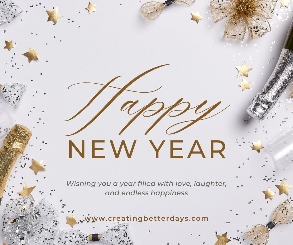 ✨ Happy New Year from Creating Better Days! 🎆

Here’s to a fresh start, a clear mind, and a year full of brighter moments. We can’t wait to create even better days with you in 2026!

Happy New Year! 🥂✨