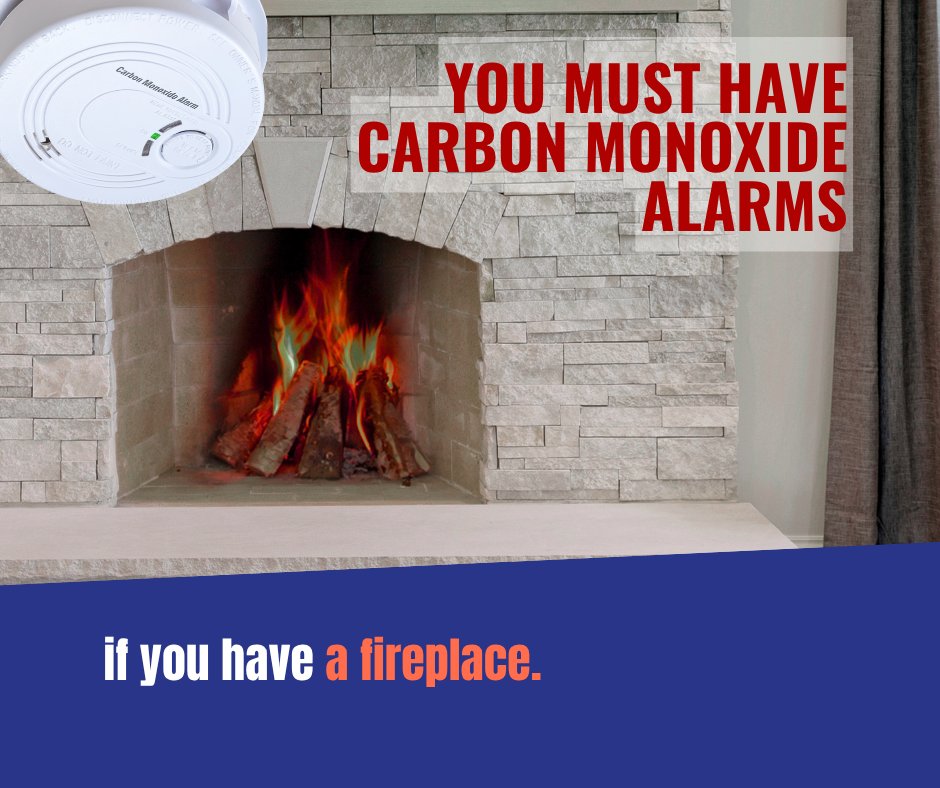 CaledonFireES's tweet photo. #Caledon homeowners and landlords — new carbon monoxide alarm rules 
take effect today!

If your home has:
🔥 a fuel-burning appliance 
🪵 a fireplace 
🚗 an attached garage 
💨 NEW: heated air that comes from a fuel-burning appliance outside the home.

#FireCode @ONFireMarshal https://t.co/5XuW1ECXYI