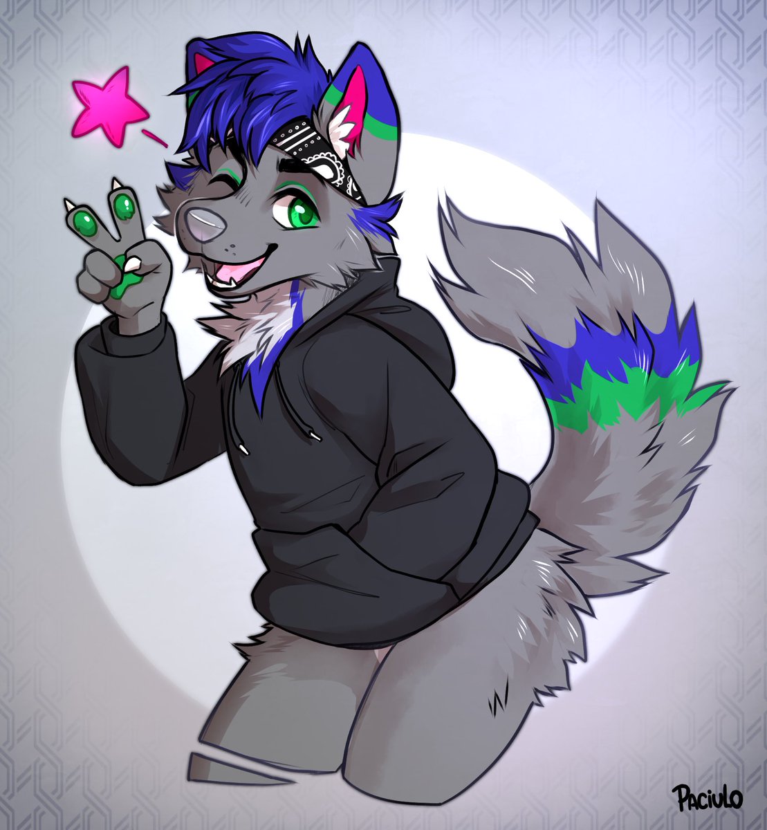 Well aren’t you adorable~ 🥰😋💙

🖼️: <a href="/Paciuloo/">Paciulo</a> 

#furry #furryfandom #furryart