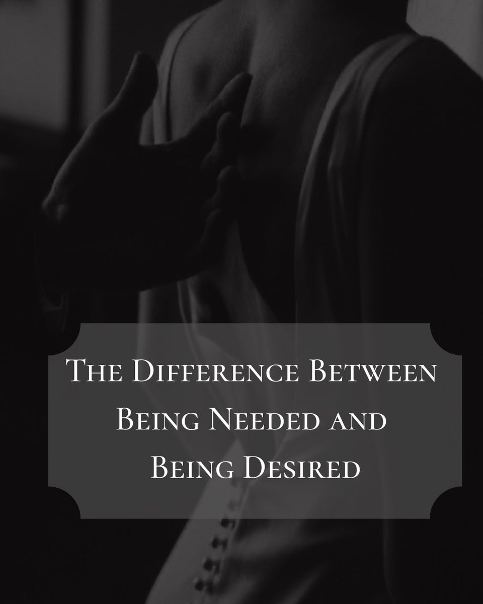 abbyopel's tweet photo. Many women were taught to equate being relied on with being loved.

Being needed feels important.
Being desired feels restful.

When you are needed, you are valued for what you provide.
When you are desired, you are met for who you are. https://t.co/ZlXSKqz2lq