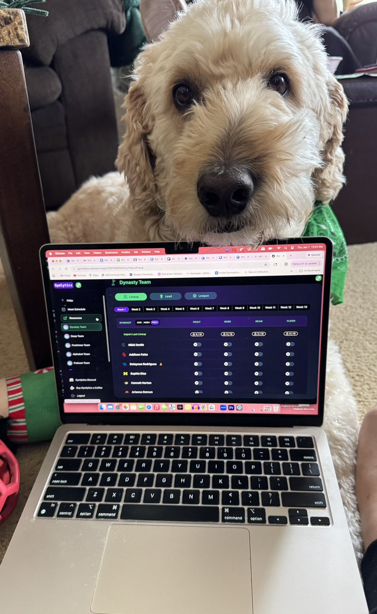 Isaak wants to remind you to set your lineups now that Gymlytics is live!