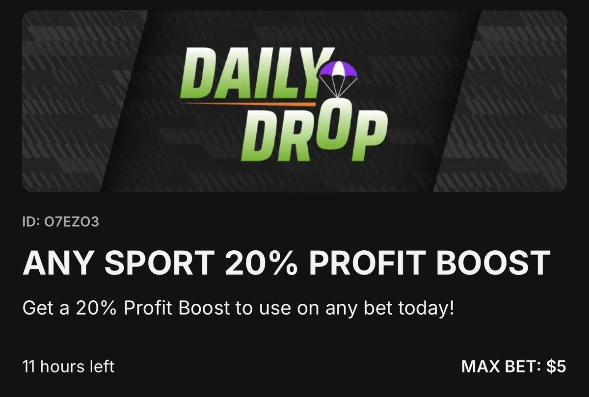GhostEVplays's tweet image. 🏀 DraftKings Daily Drop Parlay Boost

🏒 +2098 (FV +1776.18)
+EV: 17.15%
Playing: 0.03 Unit Promo Max

#draftkings #sports #nhl #ncaa