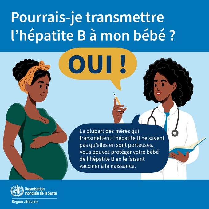 L'#hépatite B peut être transmise de la mère à l'enfant lors de l'accouchement, souvent sans que la mère sache qu'elle est infectée.

La bonne nouvelle ? Un vaccin💉 administré à la naissance peut prévenir l’infection chez le nouveau-né.

Protégeons la prochaine génération !