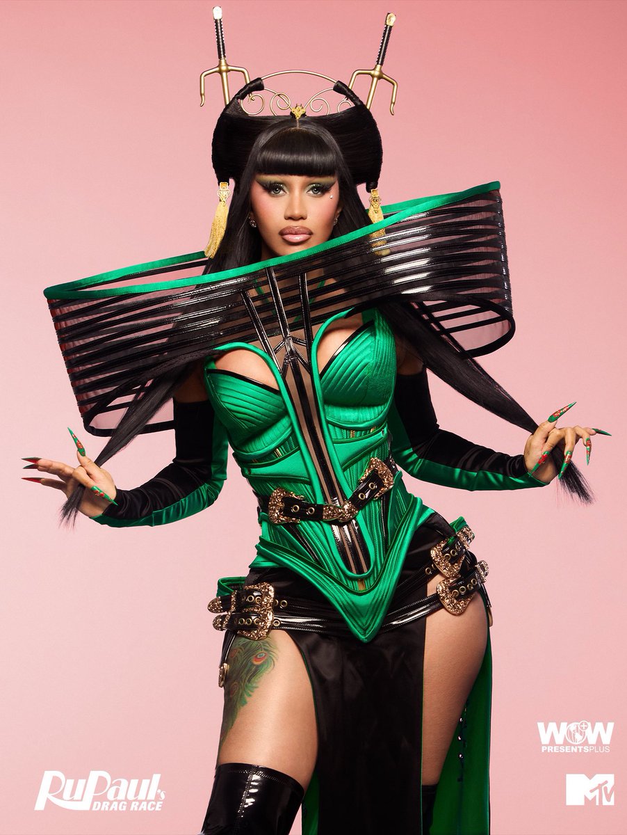 Cardi B’s full look as guest judge for RuPaul’s Drag Race. ⚔️