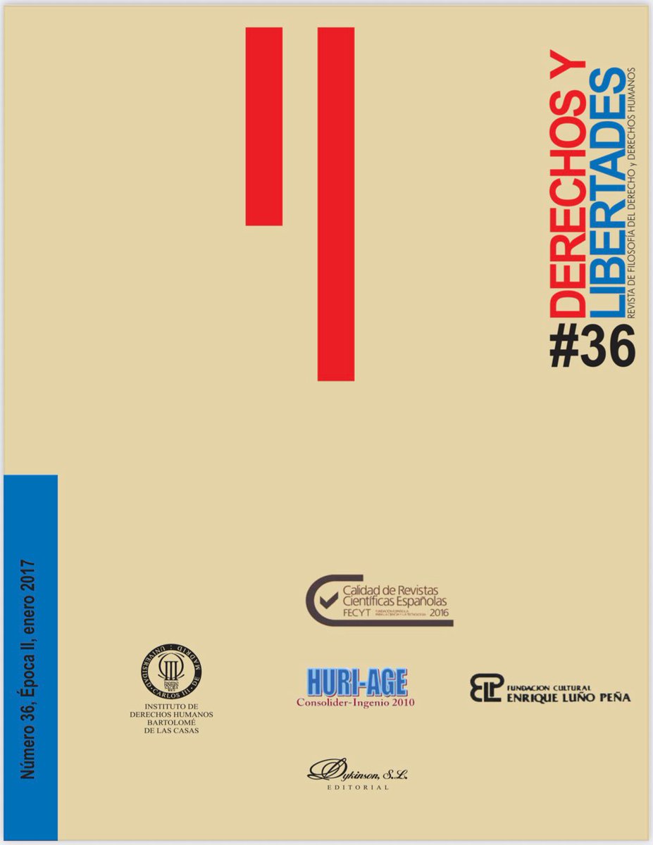 DeryLib's tweet image. 📘 #RevistaDerechosyLibertades Nº 36 (2017) @idhbc_uc3m @uc3m @dykinsonlibros

📣 Hoy en la sección #Artículos ✍🏼 “La Cruz Roja: de los principios ético-jurídicos al principio de la paz” de #MaríaLuisaSorianoGonzález

⬇️ ¡Léelo aquí! ⬇️ #OpenAccess
🔗 hdl.handle.net/10016/26215