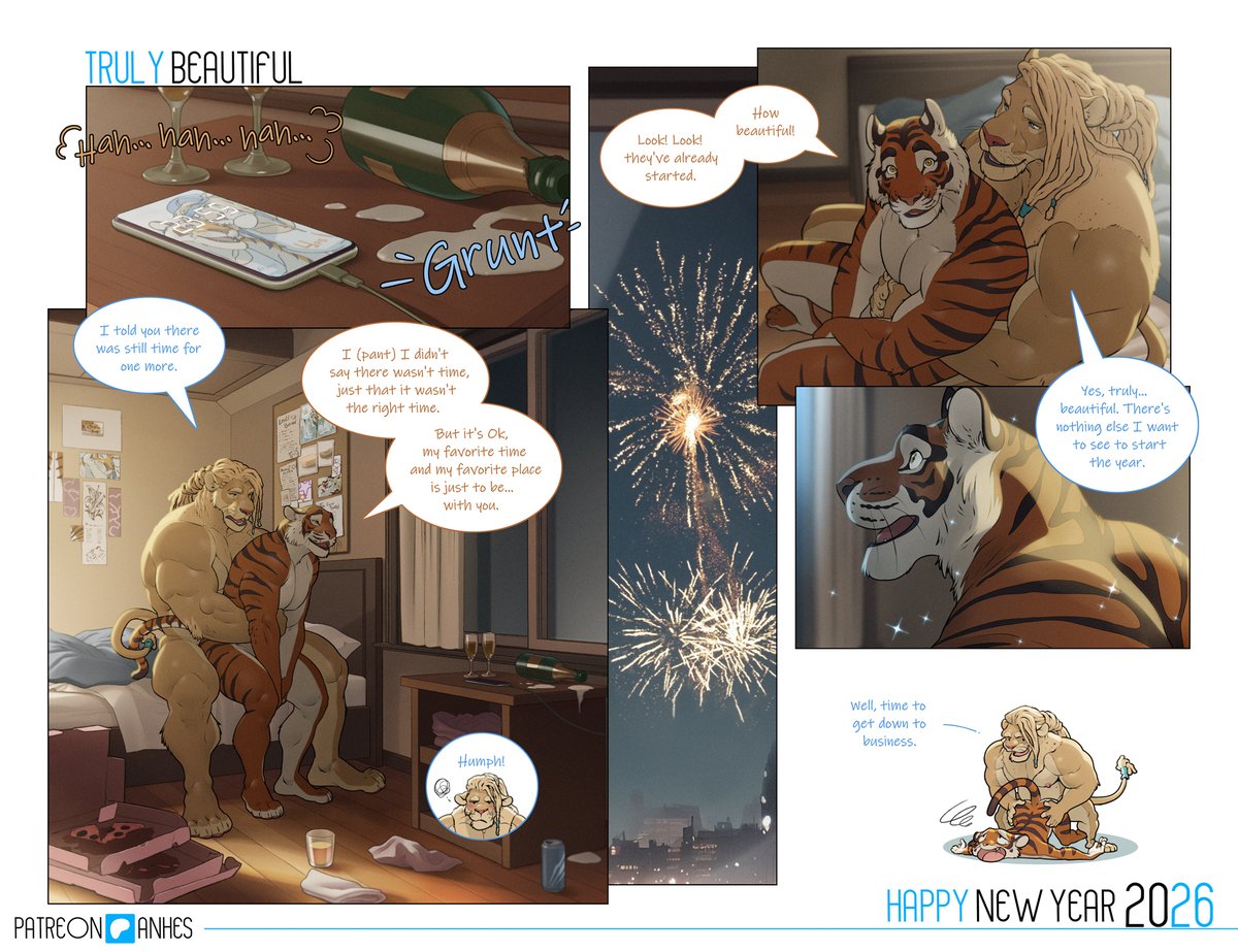 Happy New Year. My best wishes for all of you. It's a classic for me to draw this couple. Dumma only smile like that when none is watching😏 
Thanks you very much to those who share and like my work, and of course my gratitude to those who also choose to support me at Pat...😁