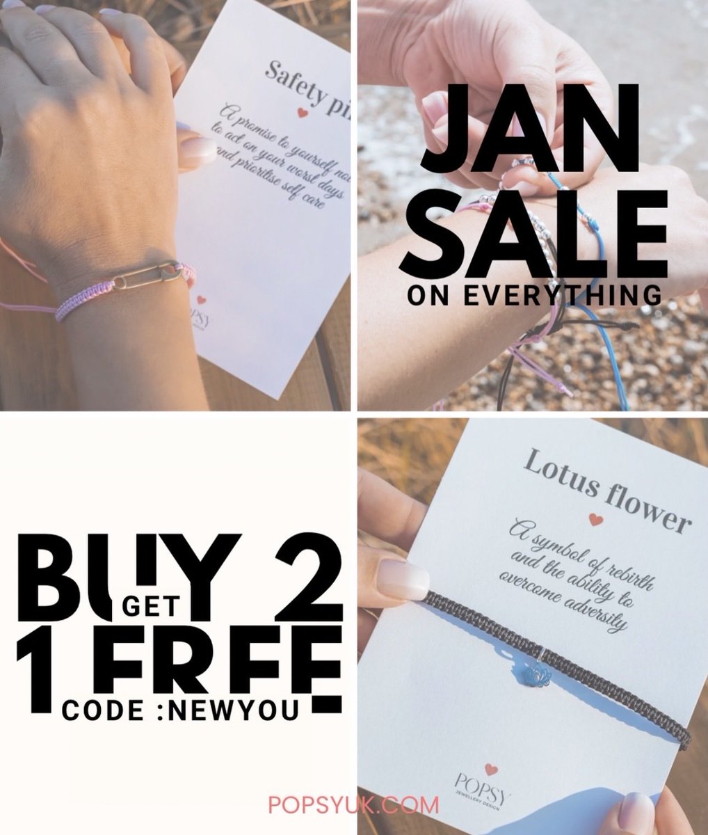 UkPopsy's tweet photo. New year, new you...
Our January Sale is now LIVE! 
Buy 2, get 1 FREE
Simply add 3 items to your cart and use code NEWYOU - the cheapest item will be automatically deducted
And yes... this includes everything
Shop now
https://t.co/mkyQlbH6iO

#newyearnewyou #january2026 #januarysales #popsyjewellerydesign #popsyuk #HappyNewYear2026