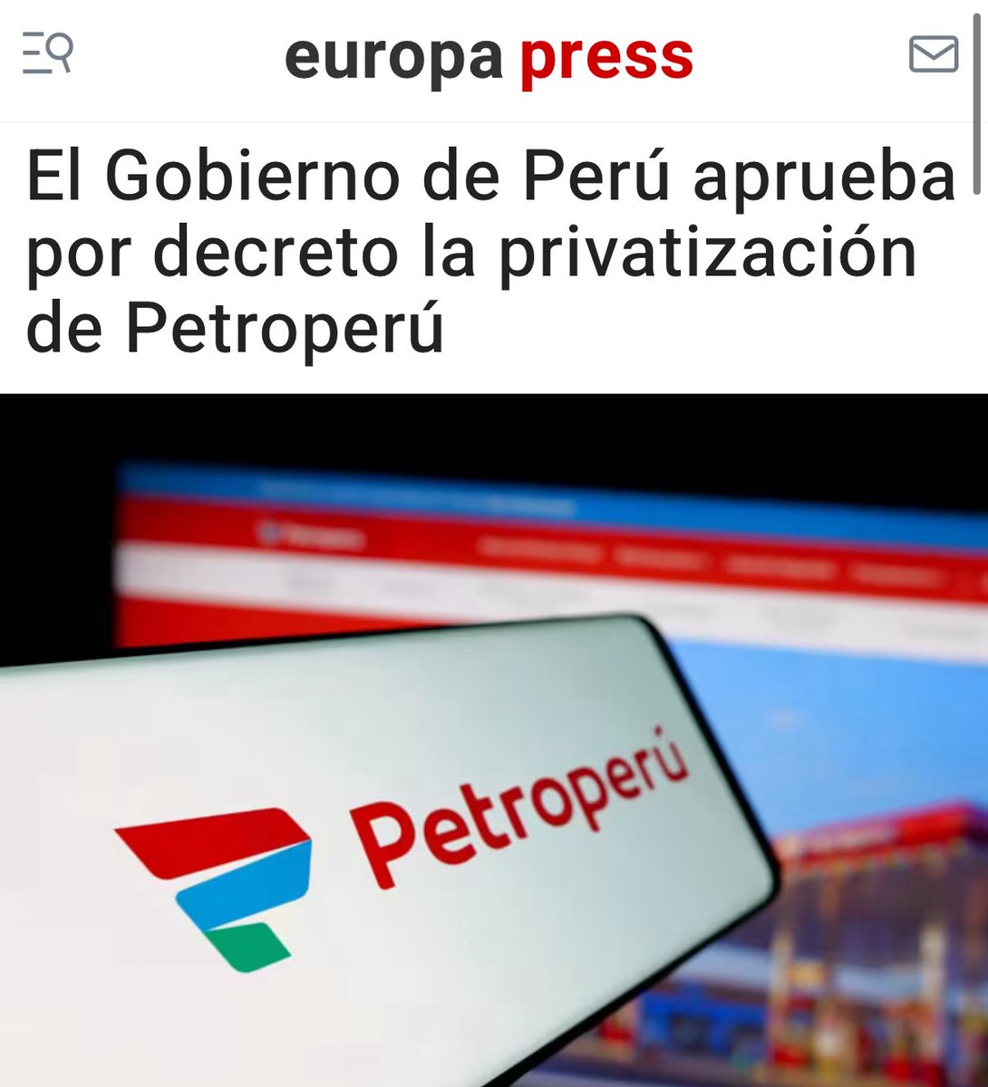 AlejoMunante's tweet image. ¡Enhorabuena! Saludo la decisión del Gobierno, a pocas horas de iniciado el 2026, de allanar el camino hacia la privatización de #Petroperú mediante un Decreto de Urgencia que permite la entrada de capital privado en bloques patrimoniales de la petrolera. ¡No más despilfarro!