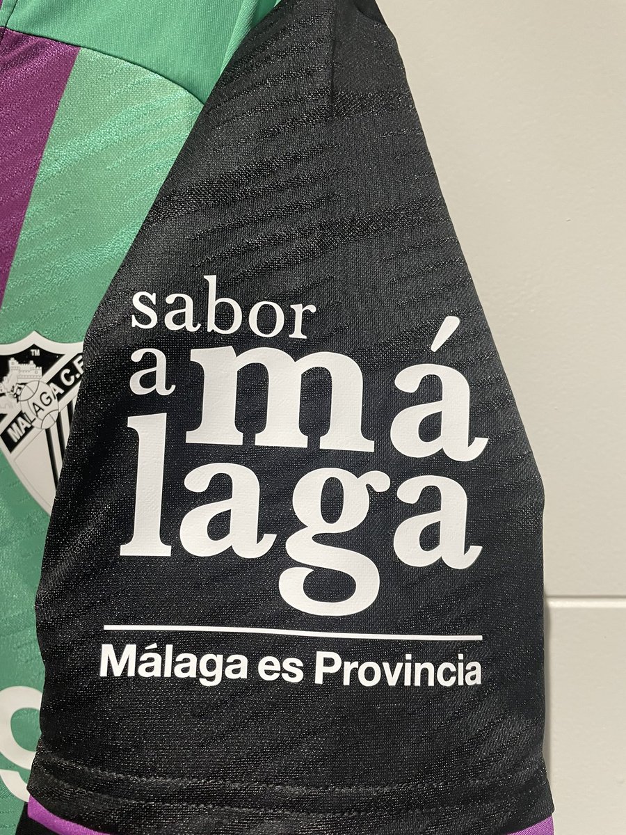 My shirt of the year, proudly showing the colours of the malaga city flag. Added the sleeve sponsor myself. #Malaga #MalagaCF