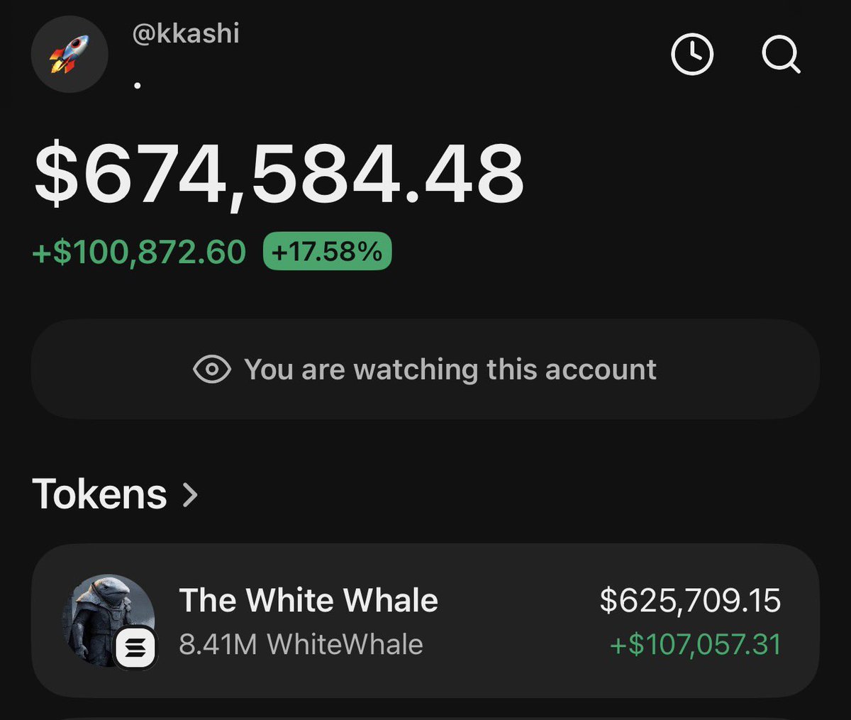 This was $366 $whitewhale 28 days ago.