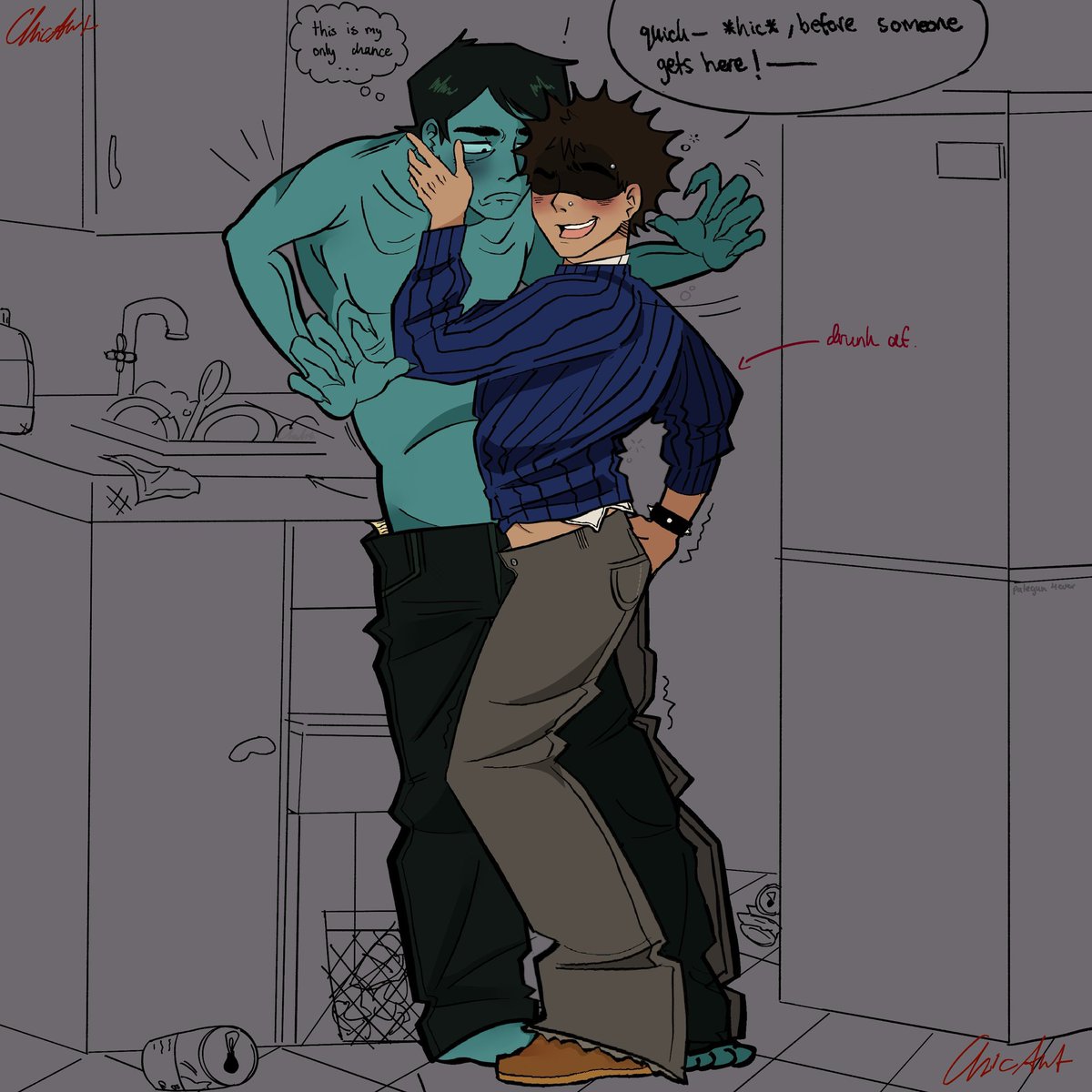 Lolkeepithidden's tweet image. Aftermath of the New Year’s party (who even invited him)
——————————————————————
#ninah #ninahfanart #ninahtwt
#noimnotahuman #noimnothumantwt
#noimnothumanfanart #protag #protagonist #fanart #palegun #paleman #visitor #NewYear2026 #NewYear #HappyNewYear2026…