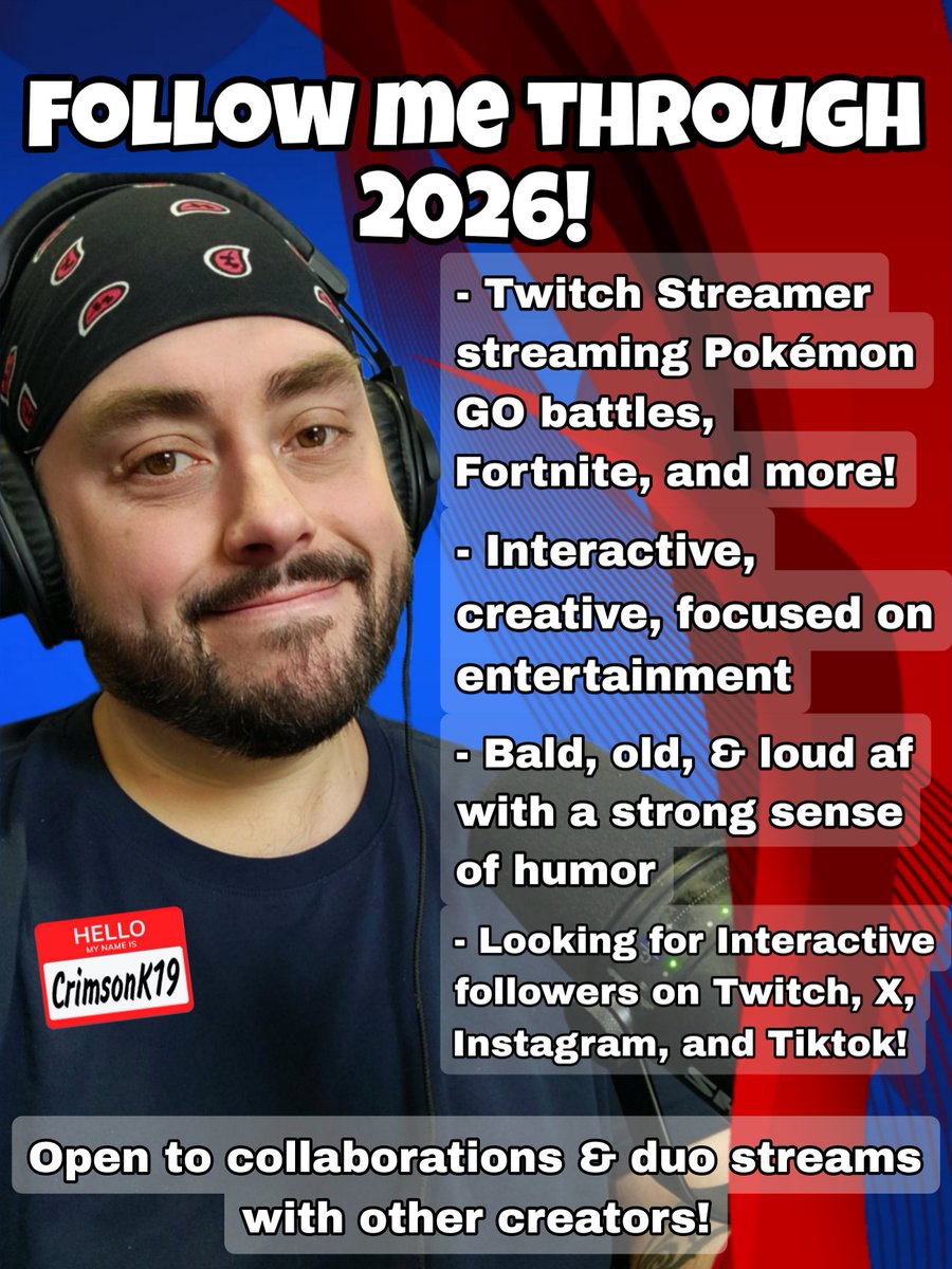 Hey guys!

I'm committed to being more active through social media &amp; engaging with my community every day! I want to grow as a creator, including growing my community through 2026!

Please drop me a follow here and say hello! It would mean a lot to me! 

linktr.ee/crimsonk19