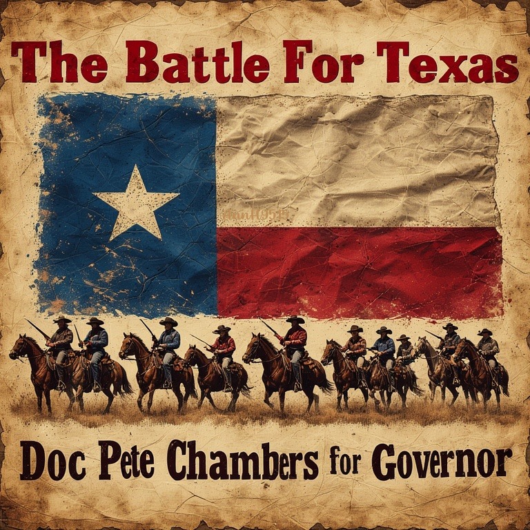 DocPete4Texas's tweet image. In 2026 The People will vote out Greg Abbott and vote in Doc Pete Chambers. 
2026 is the year Texas First takes back Texas.
